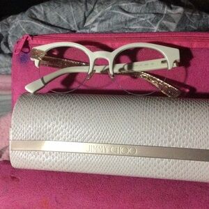 Jimmy Choo White Glasses with Case